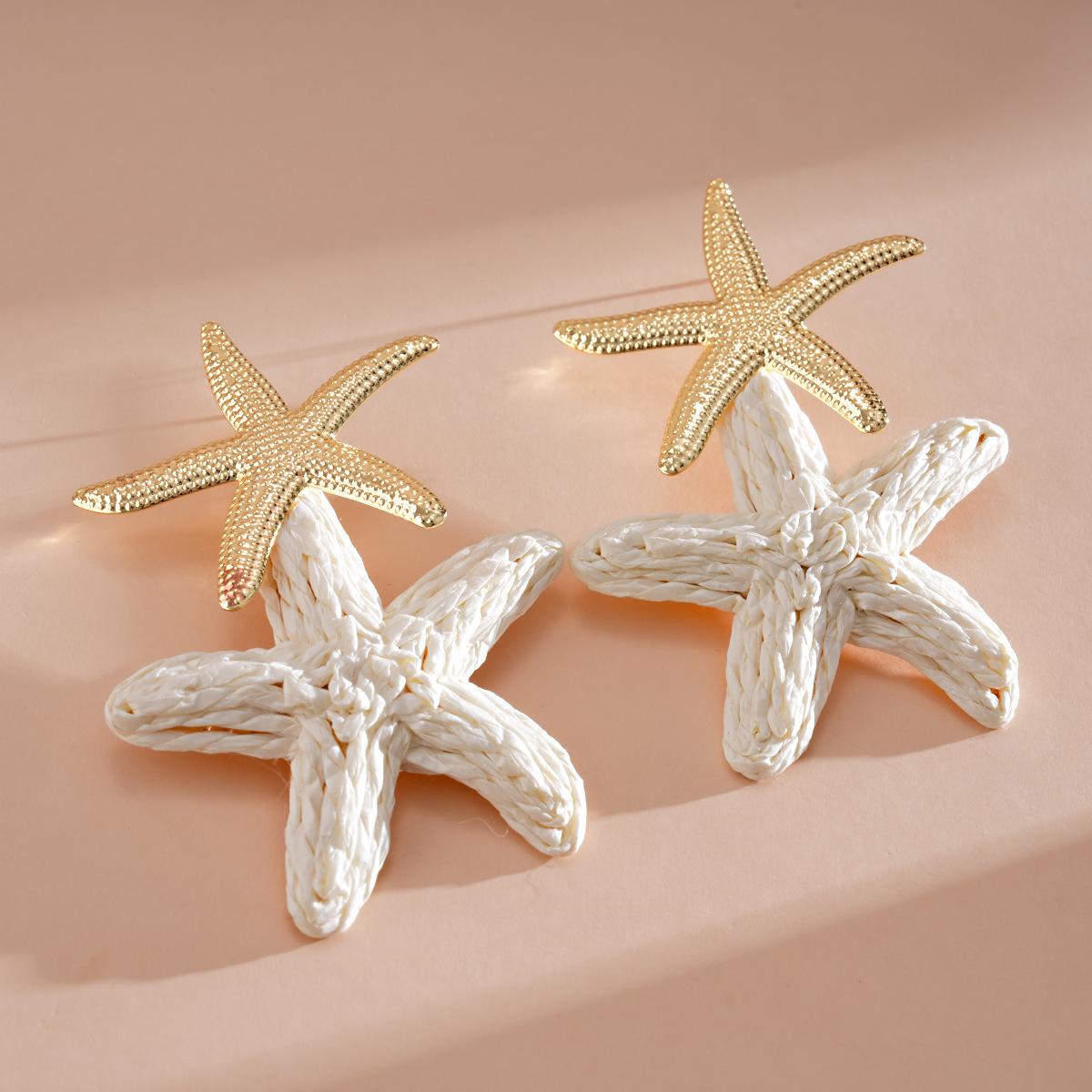 

DIGADAGU Alloy Raffia Star Geometric Dangle Earrings New Simple Retro Earrings Women s Party Zircon Accessories
