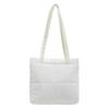 2025 new cotton bag fashion solid color simple casual commuting shoulder bag light niche car stitching handbag