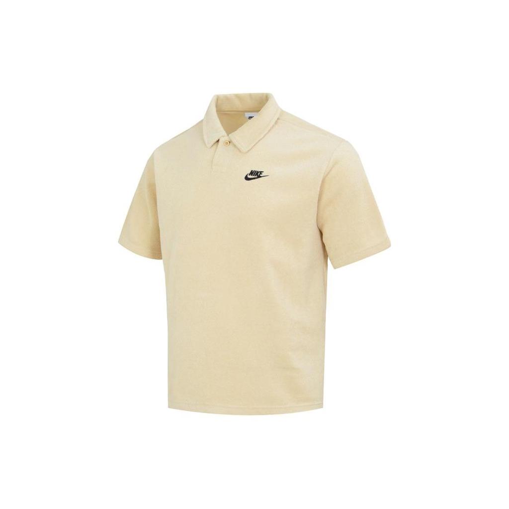 Nike Solid Color Casual Breathable Short Sleeve Polo Shirt Men Tops Yellow DX0740-783