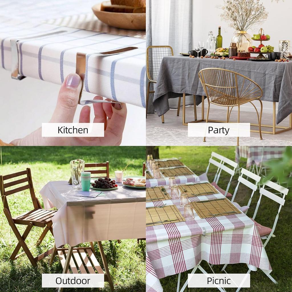 42Pcs Tablecloth Clips, Stainless Steel Table Cloth Cover Clamps, Picnic Table Cloth Holder Clips for Outdoor Tablecloths Picnic Restaurant Weddings