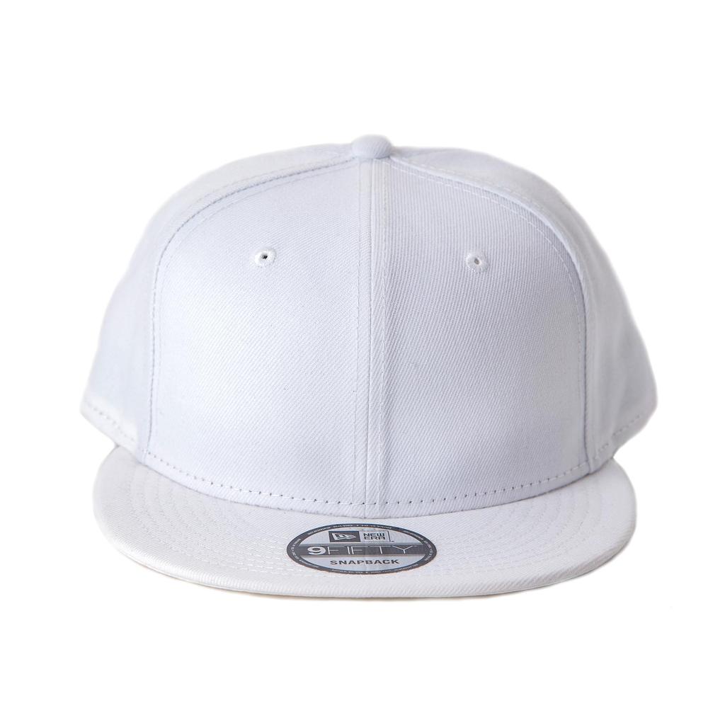 New Era 9FIFTY Standard Fit Flat Bill Snapback White Cap,