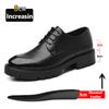 New Luxury Men's Brogues Leather Elevator Shoes Man Height Increase Insole 8cm/10cm Black Formal Business Wedding Work Men Shoes