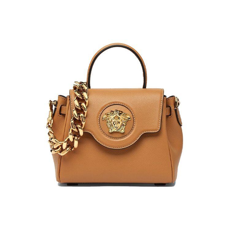 

Versace La Medusa Сумка з верхньою ручкою з логотипом із магнітною застібкою Жіночі сумки Коричневий DBFI040-DVIT2T-1N70V Basic Set (Bag+Dust Bag)
