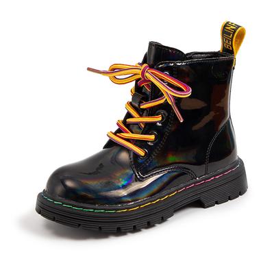 Children's Boys Cool Boots 2024 Autumn and Winter New Kids Fashion Soft Bottom Britain Style PU Ankle Boots for Girls Versatile