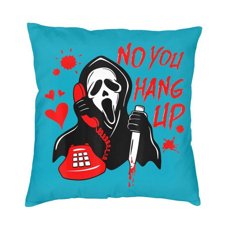 Lustiger Halloween Ghostface Kissenbezug Scream Sidney Prescott Film Dekokissenbezug für Sofa, quadratischer Kissenbezug im Wohnzimmer