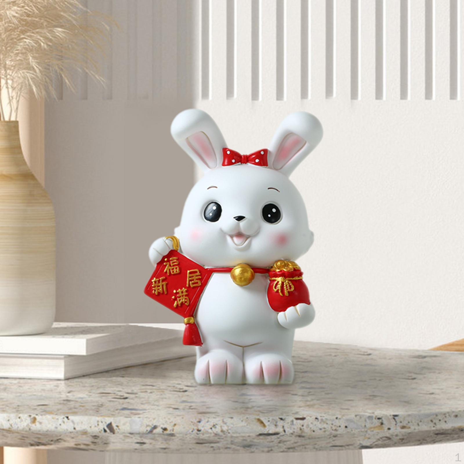 

Desk Statue Figurine Animal Sculpture Desktop Decoration Bunny Figurines Entrance Cute Option 1