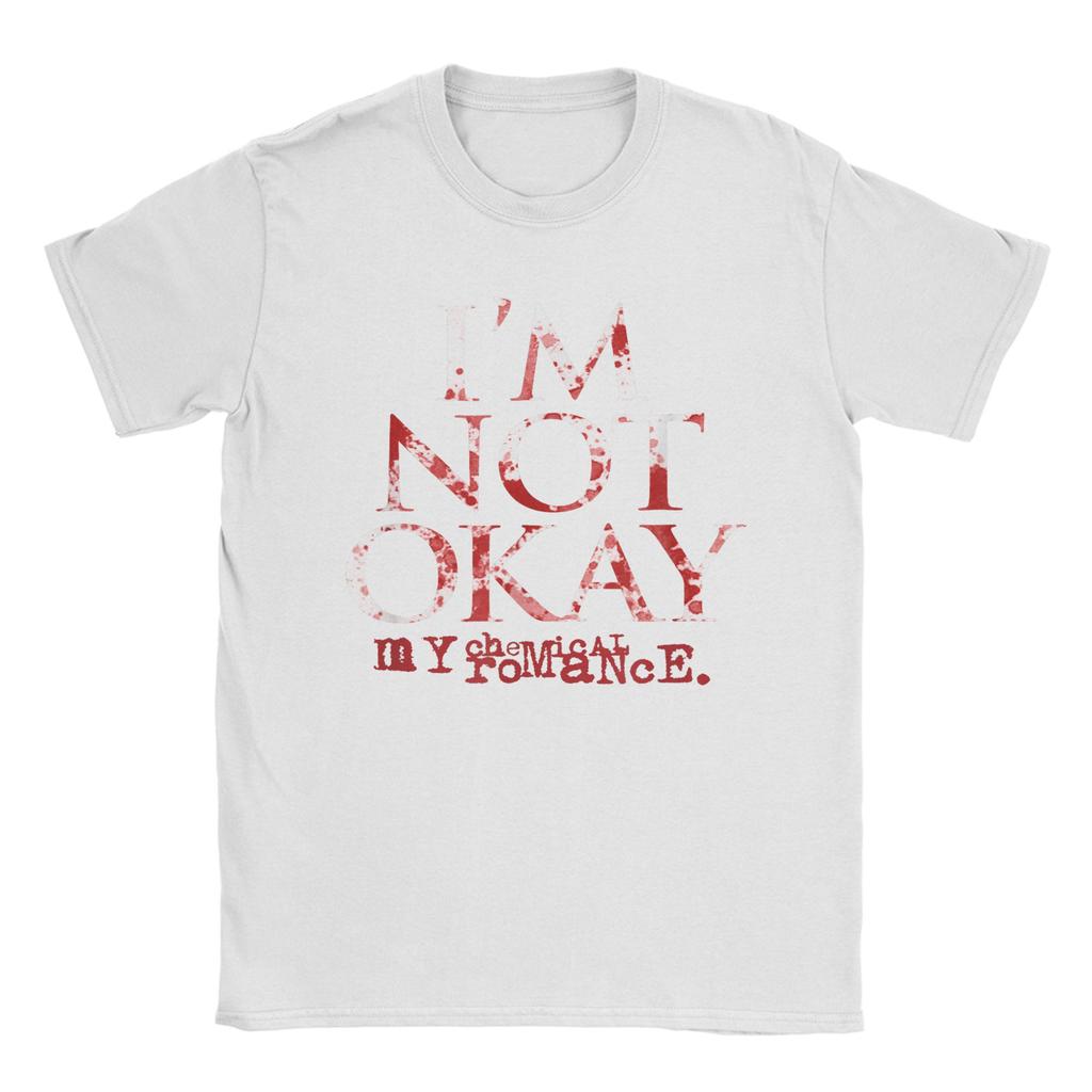 I'm Not Ok My Chemical Romance Herren T-Shirt Vintage T-Shirt Kurzarm Rundhals T-Shirt 100% Baumwolle Sommerkleidung