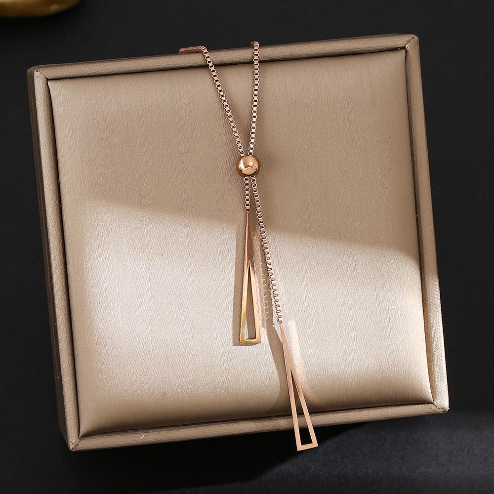 Colier din Oțel Titan Placat cu Aur de 18K, Lanț Claviculă de Înaltă Calitate pentru Femei - Bijuterii care nu se Decolorează