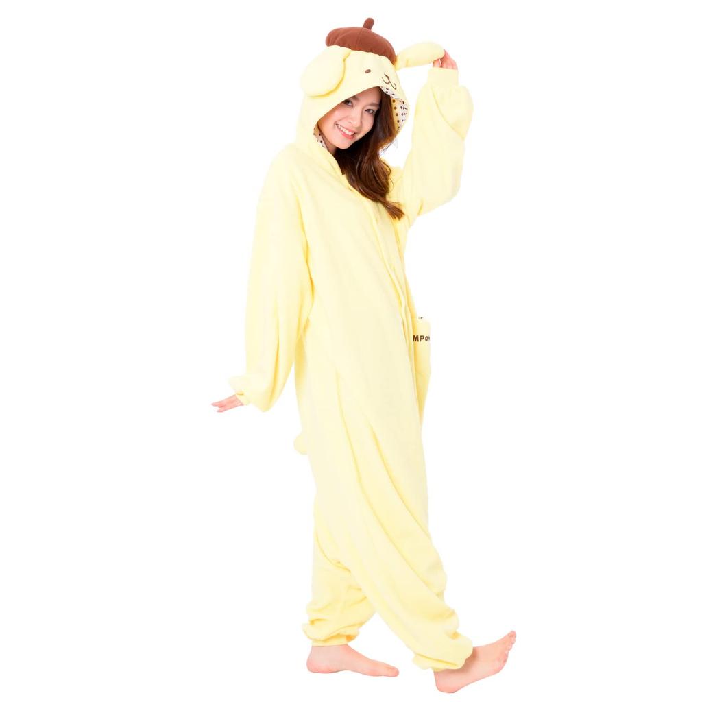 SAZAC Character Fleece Kigurumi, One Size Fits All, Sanrio Pompompurin