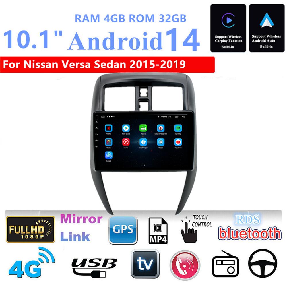 10.1'' Android Stereo Radio 4+32GB GPS Navigation For Nissan Versa Sedan 2015-19
