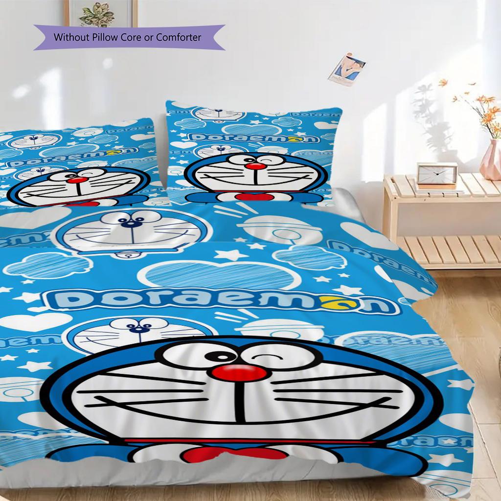 Doraemon Set Comfortable Sleep Threepiece Set 1 Duvet Cover 2 Pillowcase Without Core Duvet Cover And Pillowcase Christmas Birthday Gift