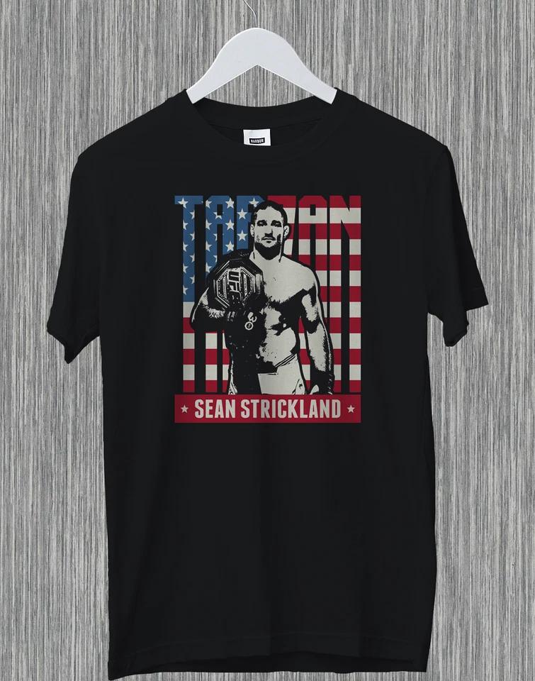 

Sean Strickland USA Flag MMA Champ beat Israel Adesanya BJJ Funny Gift T-Shirt L