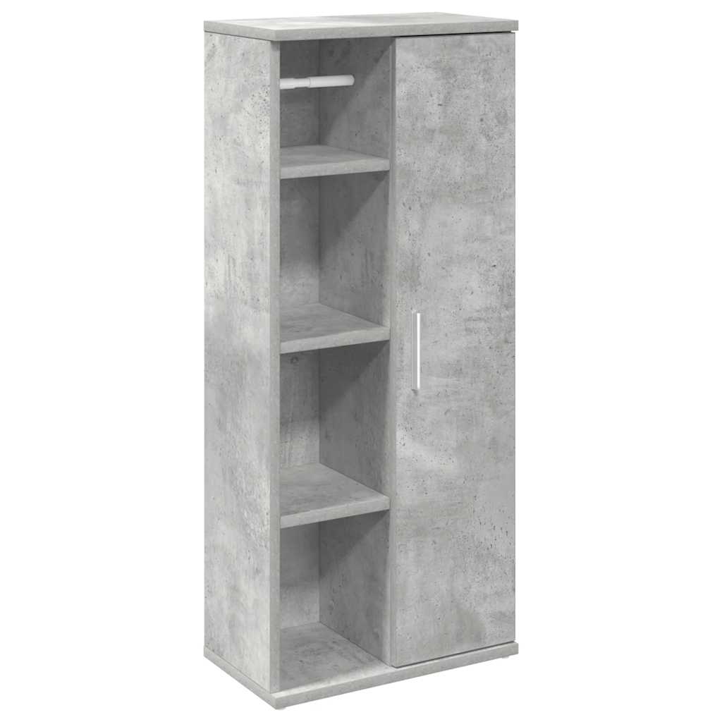 Bathroom Cabinet with Toilet Paper Holder Concrete Grey 39 X 22 X 90 Cm