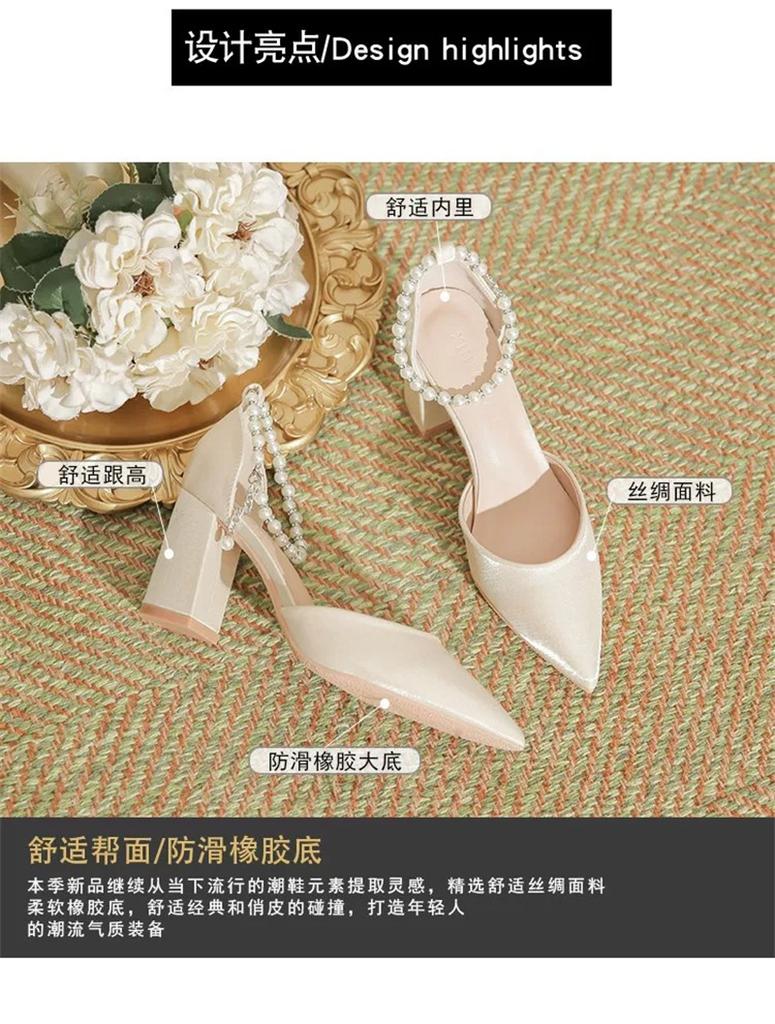 HO Coarse Heel Large Sandals 2026 Summer Gentle Match Skirt High Heels Hollow Non tiring Feet Single Shoes