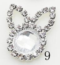 LKERAN 10Pcs Rabbit Acrylic Rhinestone Buttons Embellihment Ribbon for wedding supply Gift Weap Hairbow Center Decorative Button
