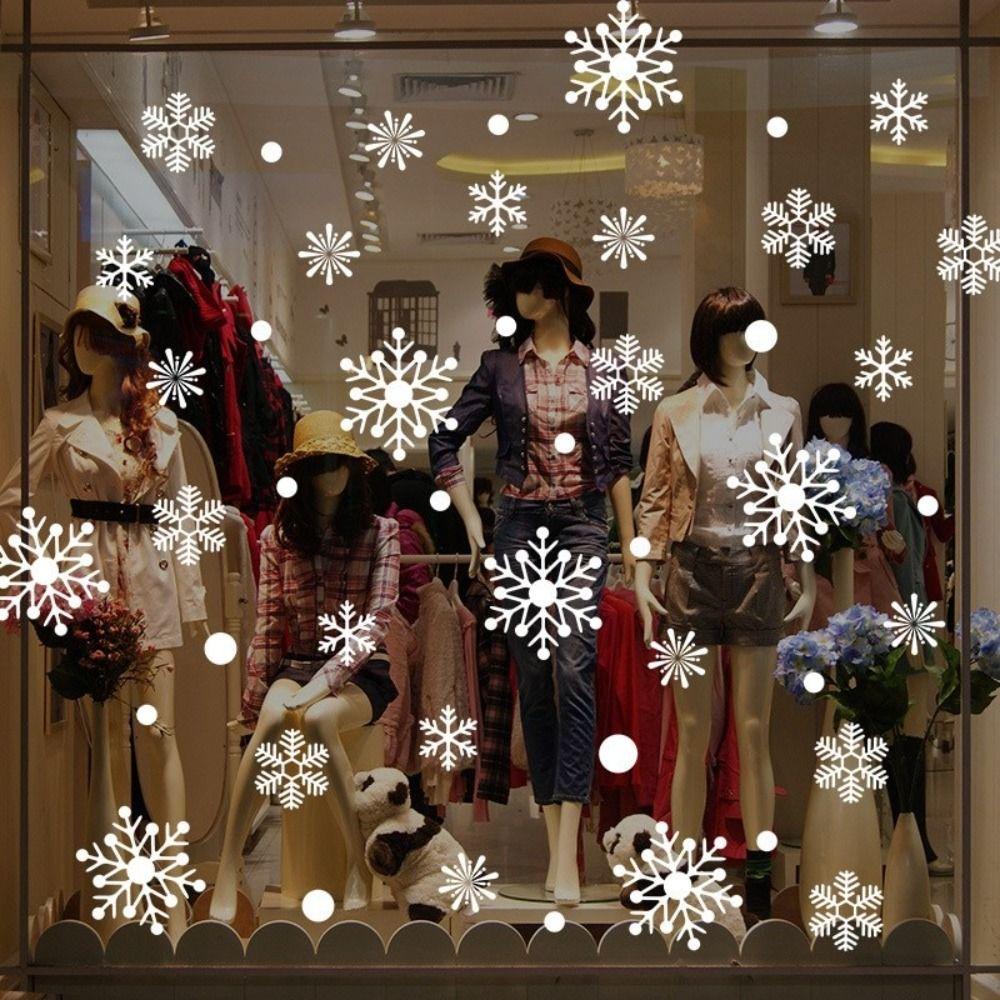 

PVC Electrostatic Snowflake Sticker Anti-collision Xmas Glass Sticker Home Decals