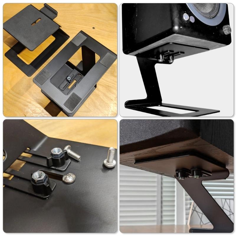 2 Stück Desktop-Lautsprecherständer Auskragende Lautsprecherhalterung Hochbelastbares Metall Regallautsprecher Erhöhungen Halter Langlebig