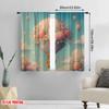 2pcs 2D flat printing Curtains Vintage floral  air balloon Digital Printed Polyester Drapes Holiday Decorations for Po