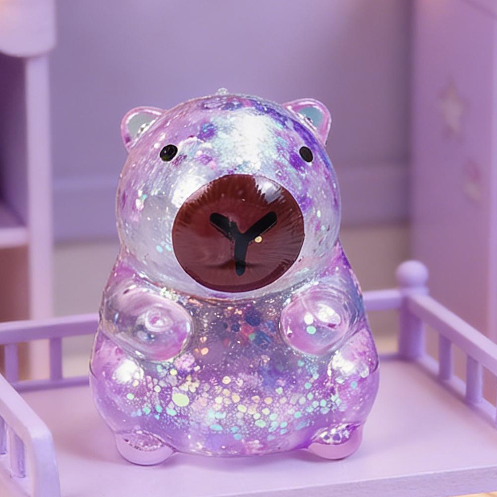 Glitter Capybara Bear Squishy Fidget Toy Colorful Sensory Stress Balls For Anxiety Relief,Squishy Ball Fidget Toy For Kids Adult