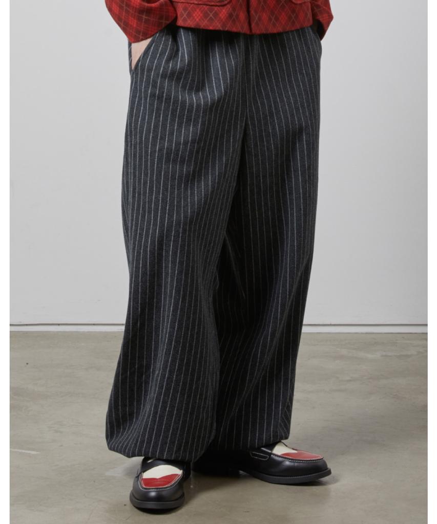 HONO REPORT Easy Big Pants_Black Stripe