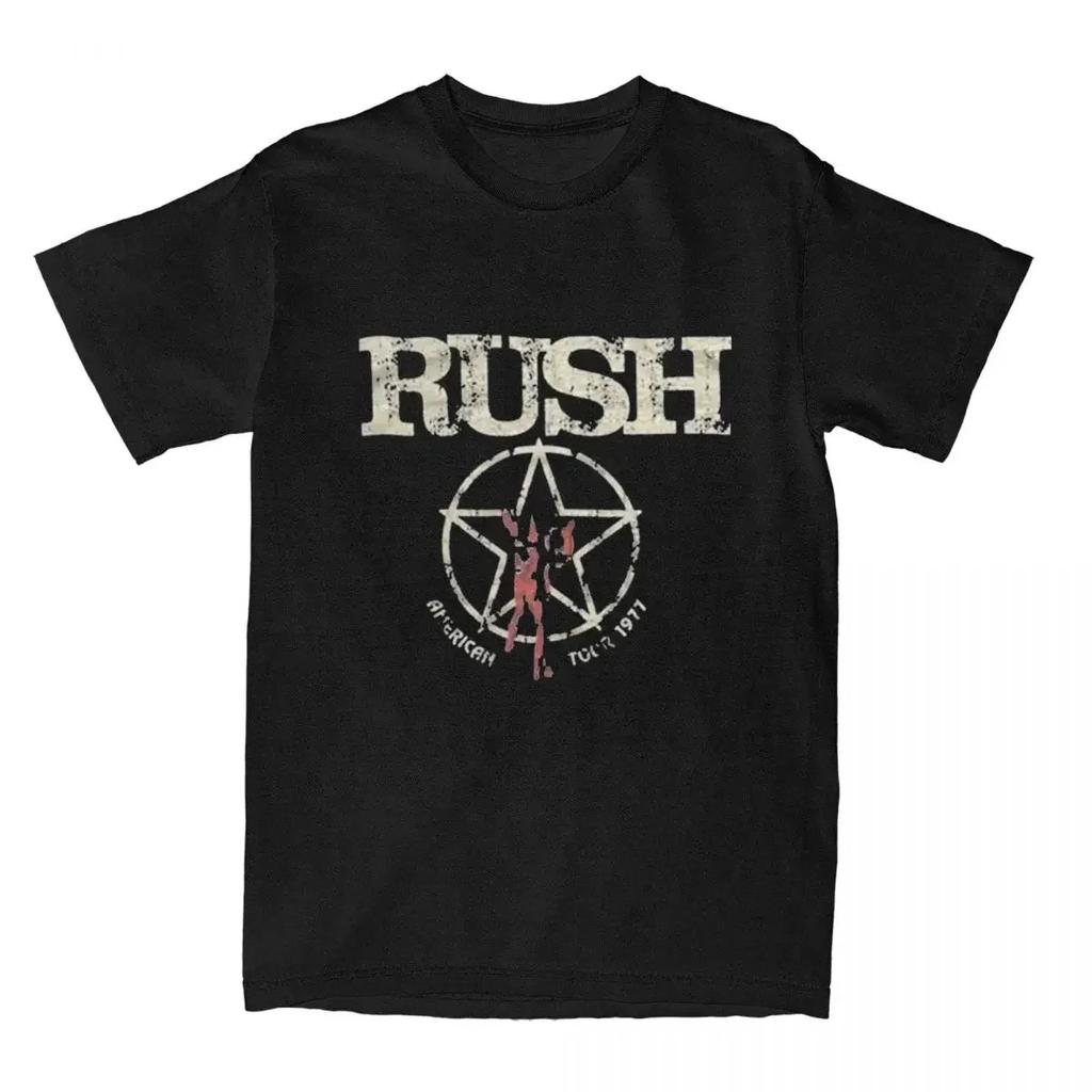Band T-shirt Rush Rock Moving Pictures 1981 Tour T-Shirt Adult Y2K Pure  T-Shirts Summer O-Neck Fashion Tee Shirt#Color(5)