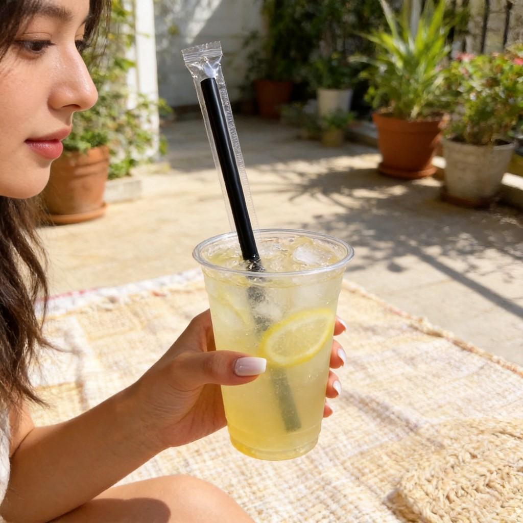 Disposable Plastic Drink Straws For Juices And Bubble Tea Perfect For Cafes And Parties