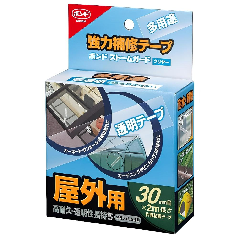 Konishi Strong Repair Tape Bond Storm Guard Clear #04930 30mm Transparent
