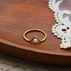 Niche Design Sense V-Shaped Small Bead Ring Women'S Simple Niche Thin Ring Open Index Finger Ring