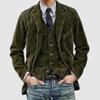 Men's Corduroy Blazer Jacket, Casual Soft Single-Breasted Sport Coat, Notch Lapel with Flap Pockets