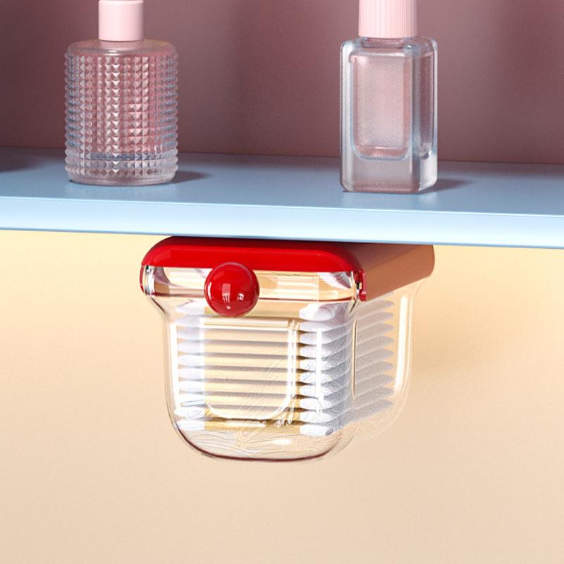 Transparent Bathroom Cotton Stick Makeup Cotton Bedroom Pull-Out Storage Drawer Style Storage Box Under The Mirror Cabinet