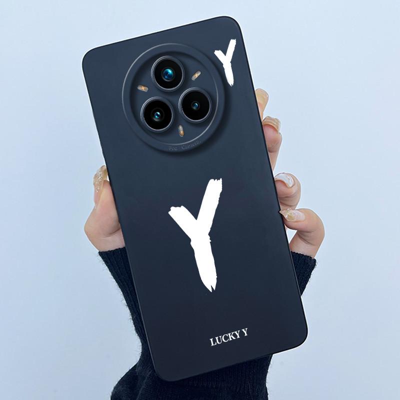 For Realme 14 Pro 14Pro+ 5G Cover Case Lucky Initial Letter Couple Silicone Soft Phone Bumper for Realme14 Pro Plus 2025 Casing