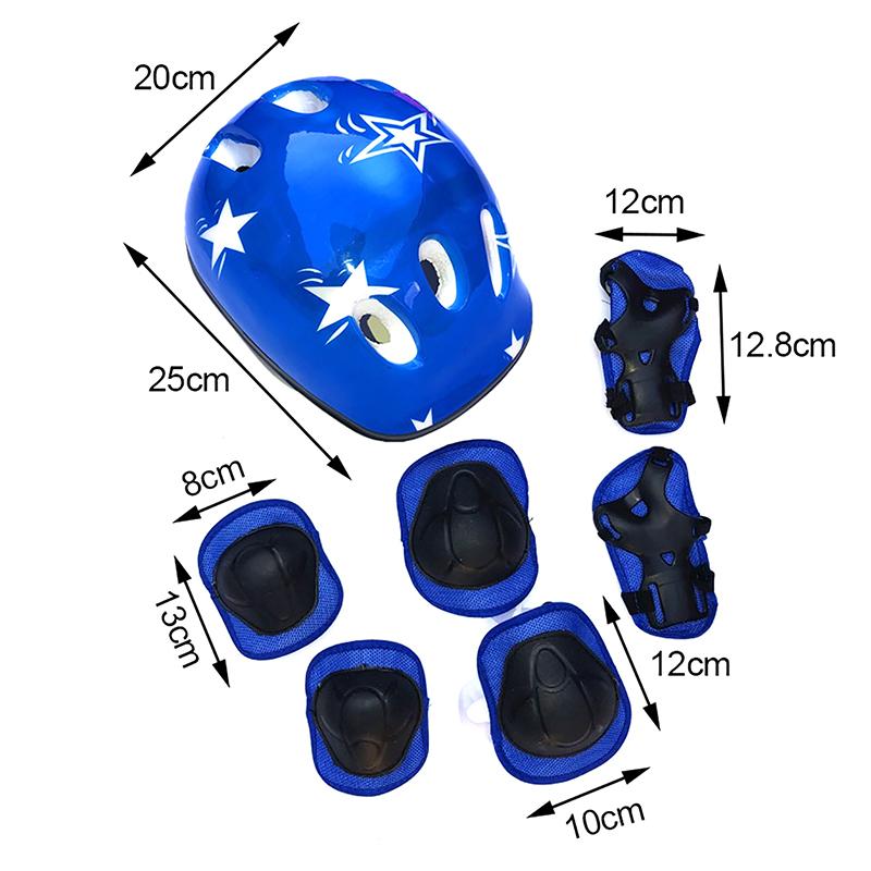 7 Teile/satz Kinder Radfahren Schutzausrüstung Fahrrad Helm Knie Handgelenk Ellenbogen Schutz Roller Radfahren Sport Knie Pads, helm Protector Set