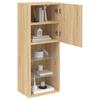 Wand-TV-Sideboard für das Wohnzimmer, 3 offene Fächer und 1 Fach mit Tür, vielseitiger Wandschrank, 40,5x30x102 cm
