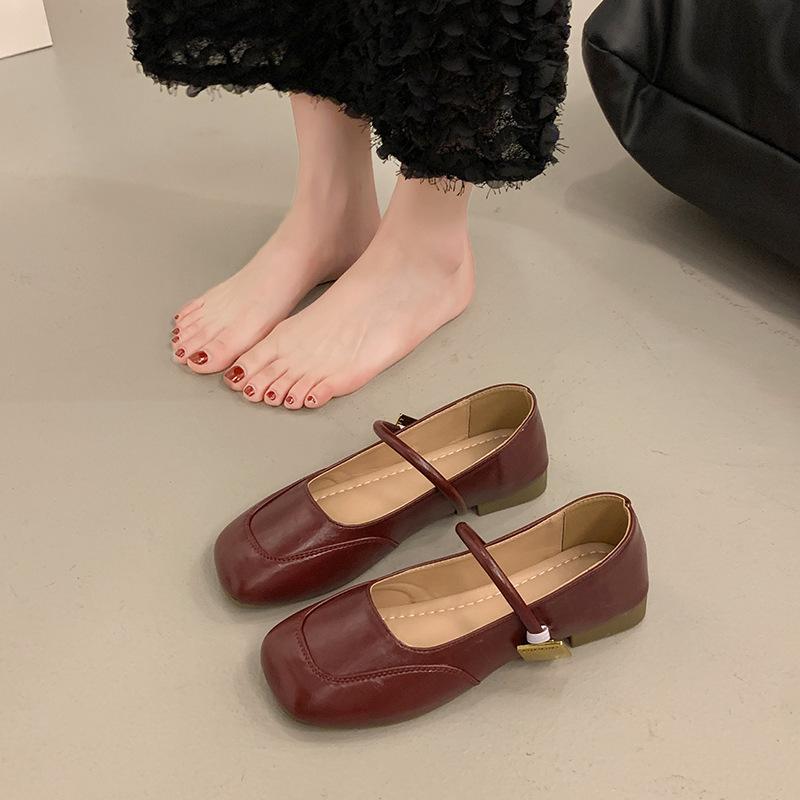 High temperament Mary Jane shoes women's new square head versatile fashion single shoes gentle with skirt princess shoes
