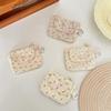 Cute Corduroy Coin Purse Fashion Floral Print Heart Snap Button Mini Wallet for Student School Carry Change Jewelry Storage