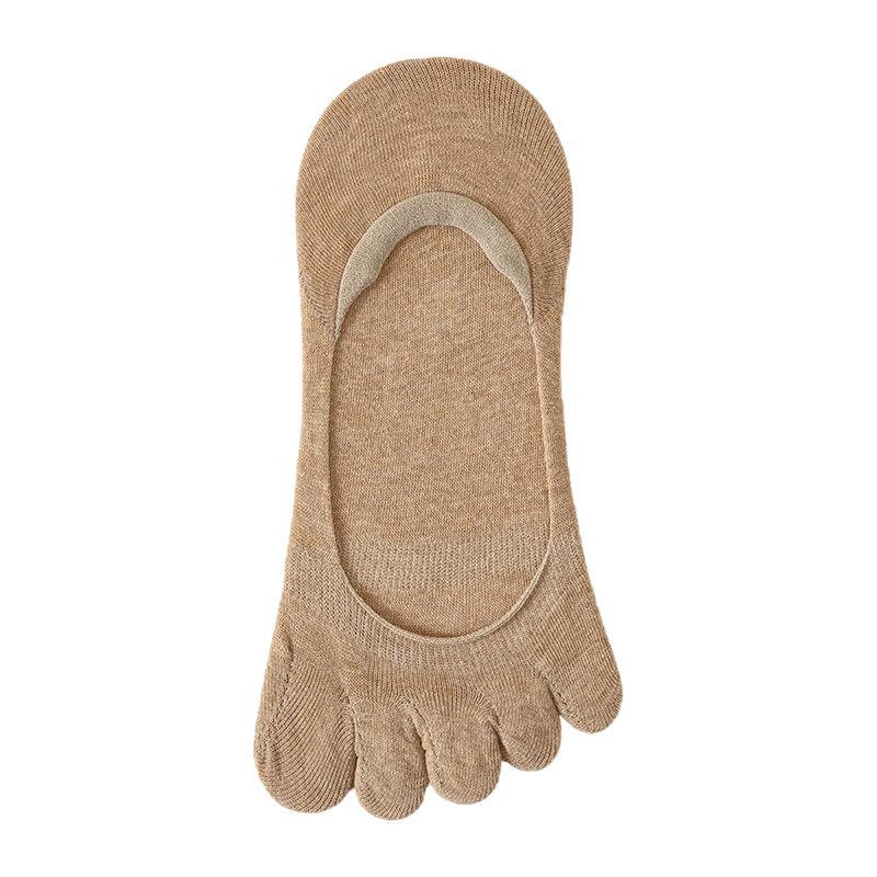 

Five-fingered Women s Summer Lightweight Open-front Invisible Socks with Anti-slip Properties and Non-slip Heel and Toe Protection 1 pair кавовий