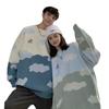 Unisex Retro Style Cartoon Cloud Sweater - Cozy and Loose Knitwear for Spring and Autumn