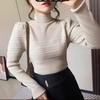 Top Half Turtleneck Skinny New Season Bubble Sleeve Women's Sweater Foreign Style