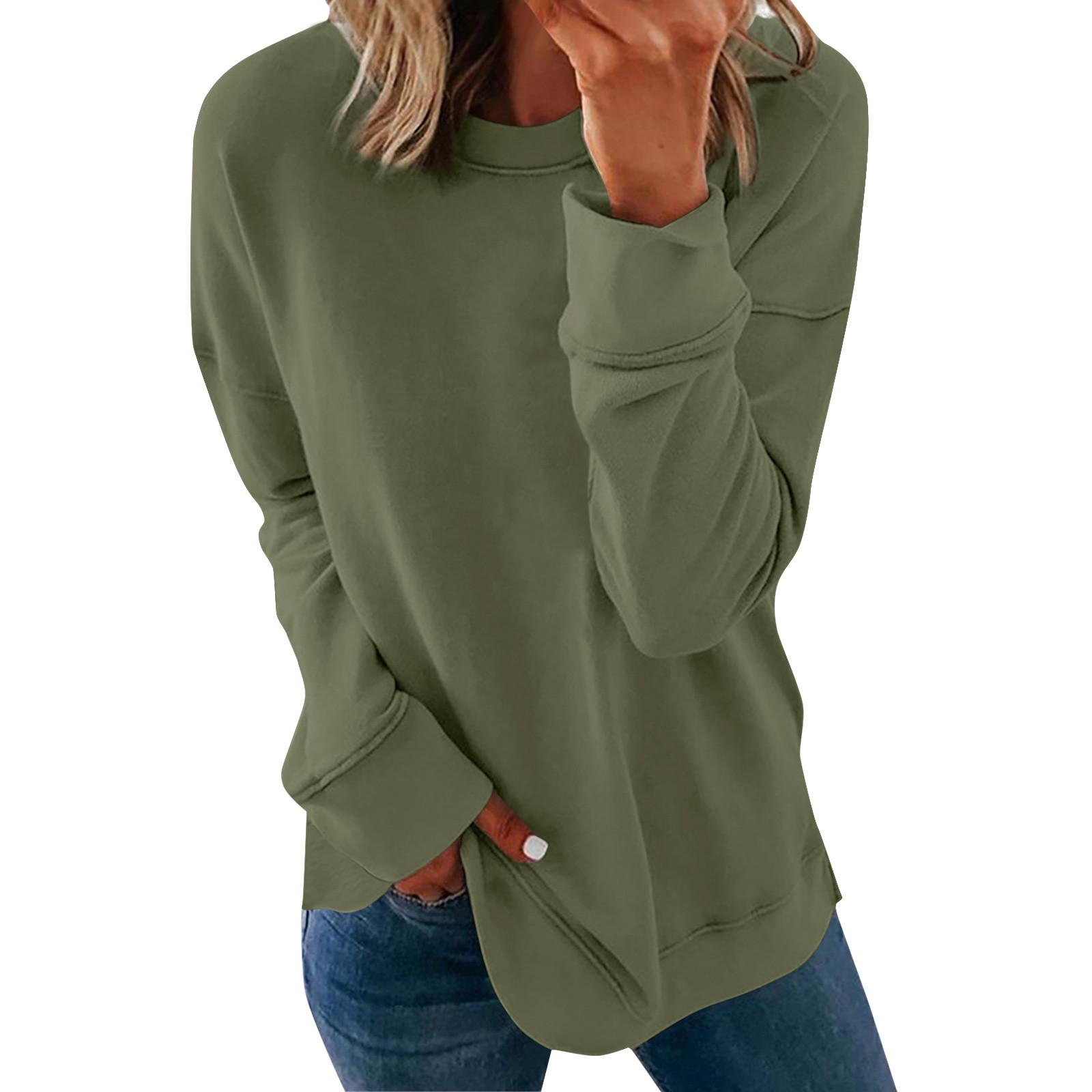

Women s Round Neck Tops Cotton Shirts Casual Fashion Shirt Tops Women s Casual Long Sleeve Tops XXL