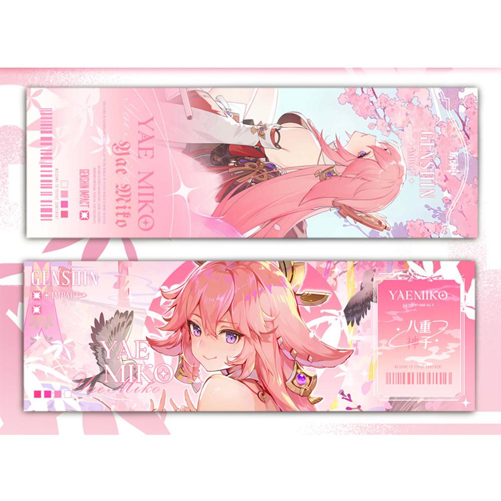 Genshin Impact Collection Karty Hry Záložka Furina Neuvillette Wriothesley Laser Oboustranná vstupenka Anime Tarotová karta Dárek
