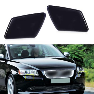 Stoßstangen-Scheinwerferabdeckung, 1 Paar, schwarze Unterlegscheibenkappe, Zierklappe für VOLVO S40 V50 05–07
