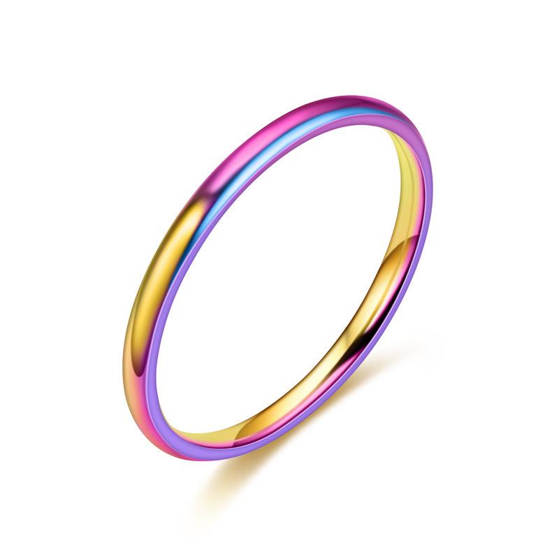 Rose Gold Titanium Steel Thin Korean Style Pinky Ring for Women