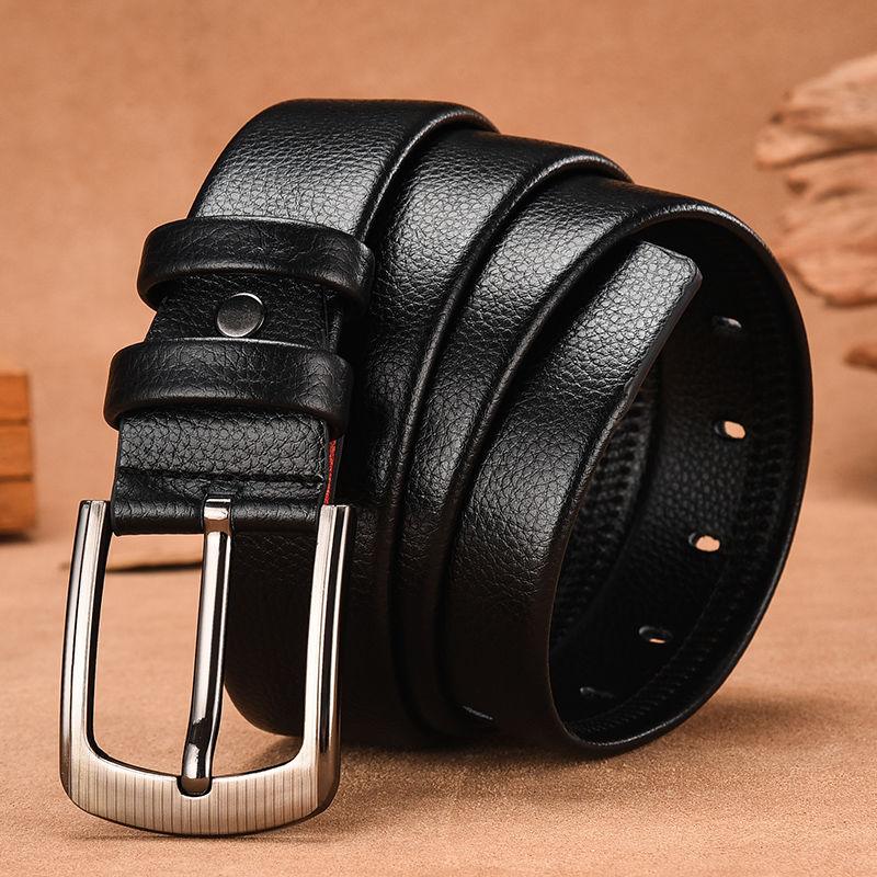 Male Genuine Leather Belts for Men's High Quality Luxury Pin Buckle Jeans Cowskin Casual Belt Business Cowboy Waistband