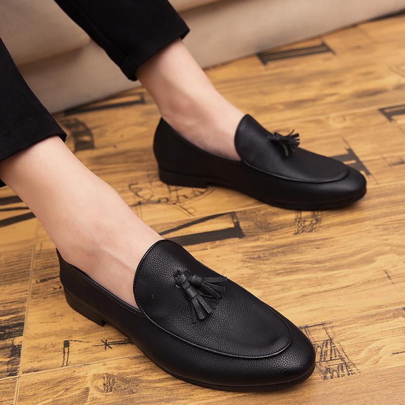 Men's Korean Style Leather Loafers - Soft Sole, Slip-On, Business Casual Shoes for Spring and Autumn