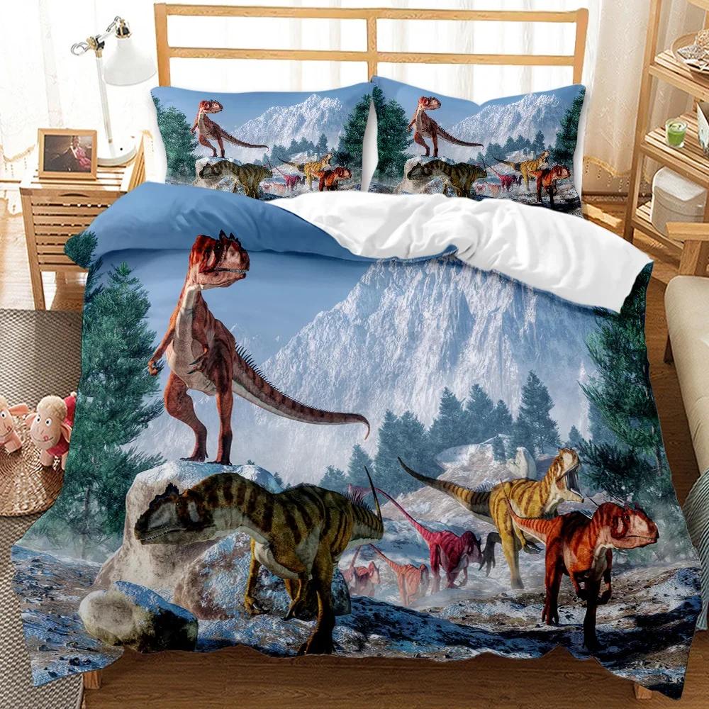 3D Dinosaur Bedding Sets Jurassic World Battle Duvet Cover Unique Dinosaur Quilt Cover Kids Boys King Polyester Comforter Cover