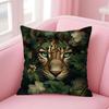 Fashion Leopard Cushion Cover Natural Linen Pillow Case Double-Sided Print Decorative Sofa Pillowcase Home Decor Gift