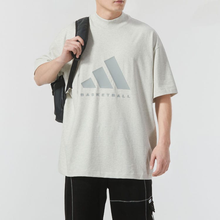 Adidas BASKETBALL T Shirt Unisex Light Gray IX1968