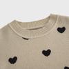 Girls' Heart Design Round Neck Long Sleeve Sweater - Korean Style Spring/Autumn Knitwear