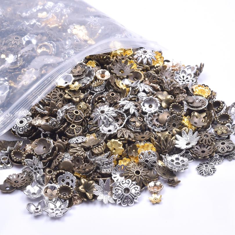 Antique Color Random Mix Bead Caps For Jewelry Making Supplies Handmade Beads Keychain Materials Jewellry Findings Accessories