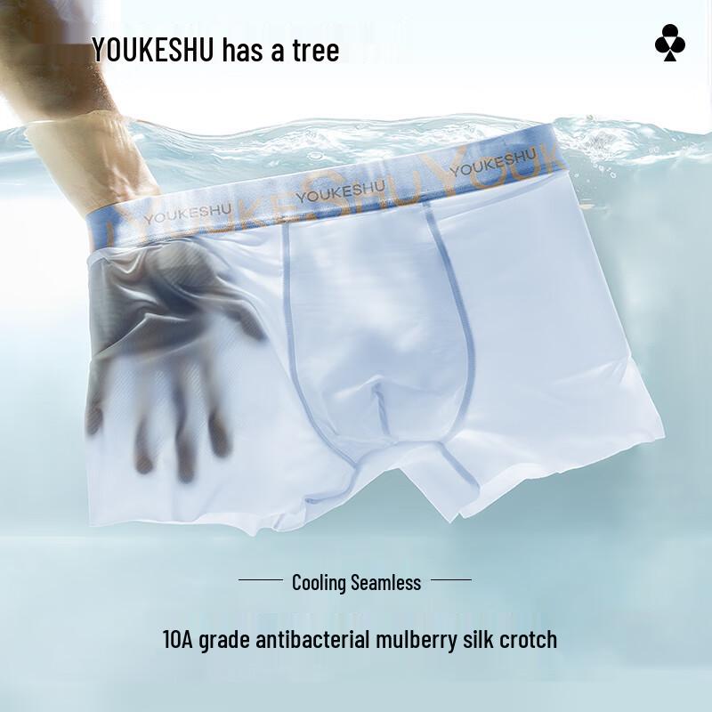 

Youkeshu Мужские антибактериальные боксеры-брифы из ледяного шелка, 3 штуки XL